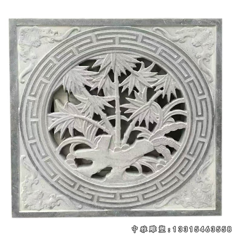 现货中式青石浮雕壁画背景墙 玄关仿古装饰石壁画 支持来图定做15436