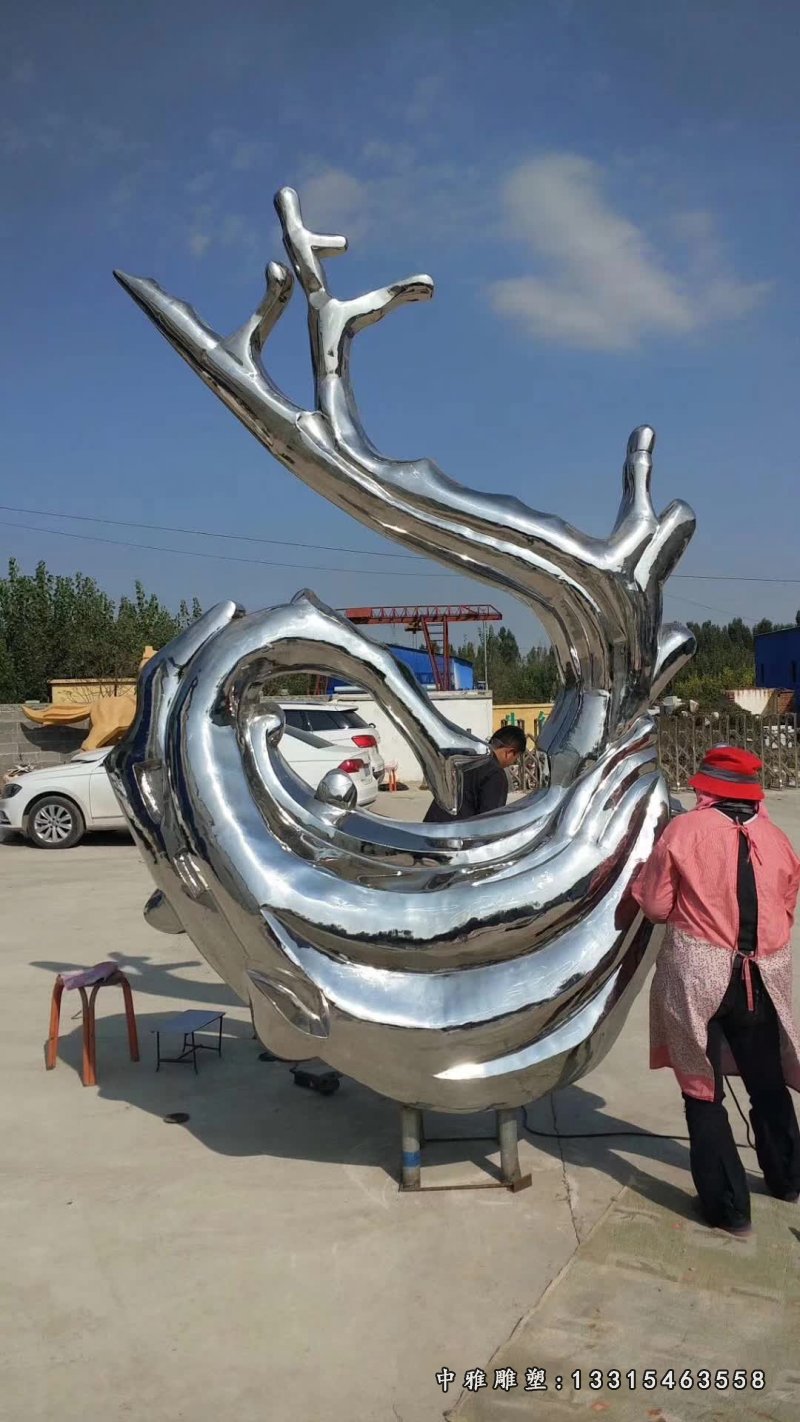 不锈钢海浪景观雕塑 (1)