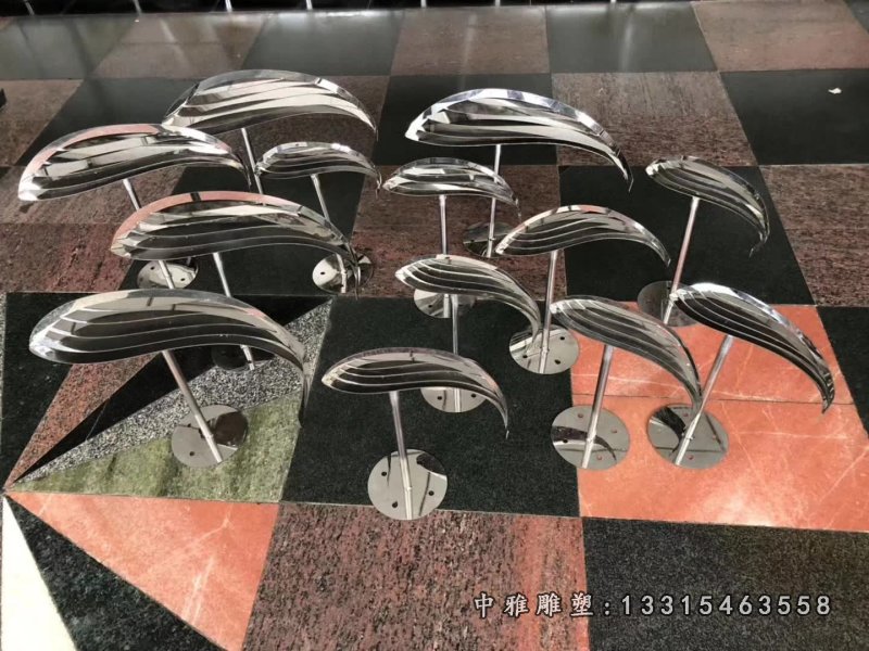 不锈钢室内鱼群雕塑