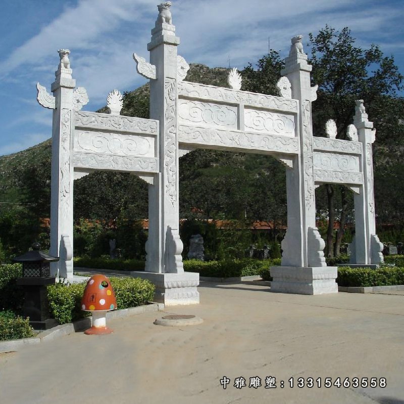 青石园林景观牌坊雕塑