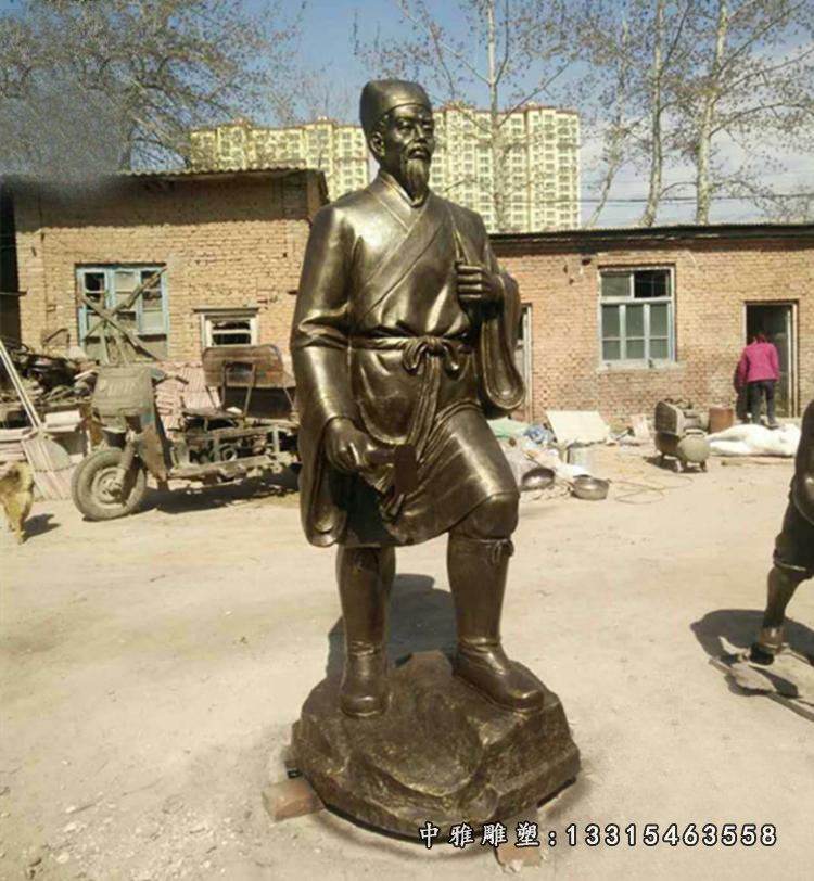 玻璃钢仿铜白居易雕塑，古代名医雕塑