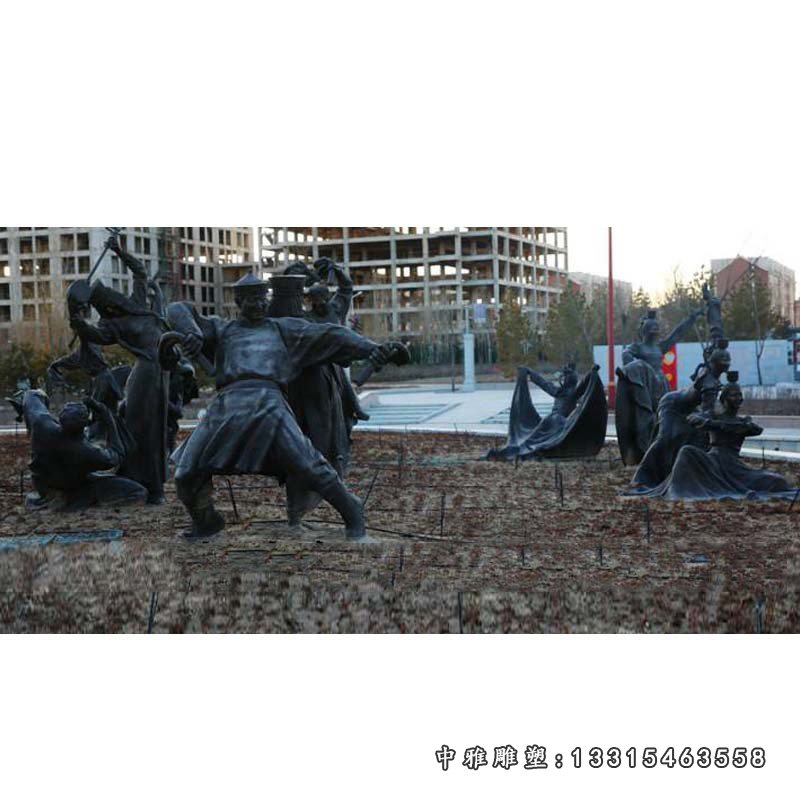 铜雕广场少数民族人物摆件