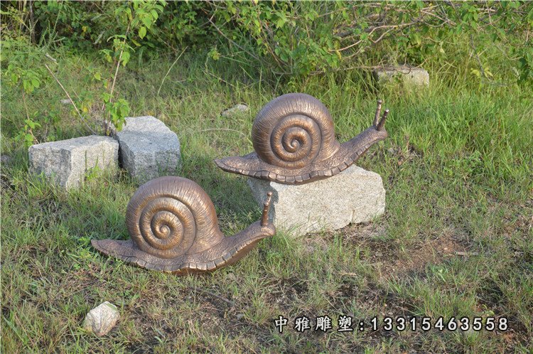 玻璃钢仿铜蜗牛 公园彩绘蜗牛雕塑 (4)