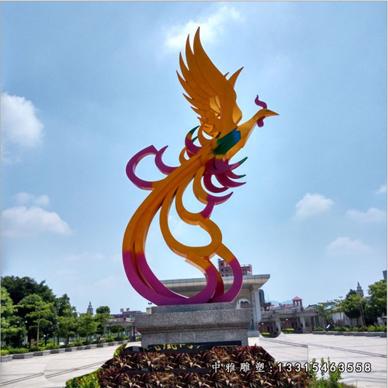 厂家直销定制大型抽象凤凰不锈钢雕塑景观园林不锈钢金属雕塑71750