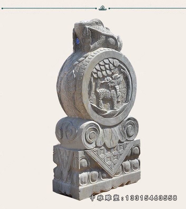 石门墩雕塑，金蟾抱鼓石