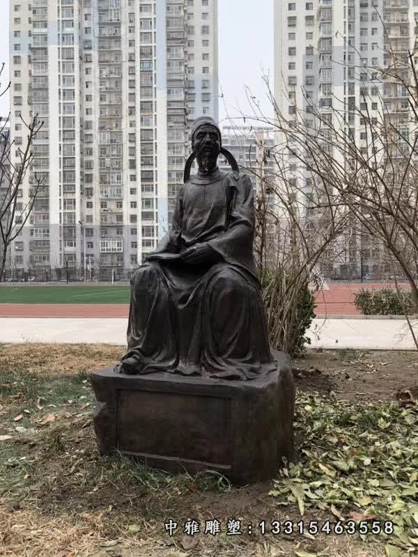 校园古代诗人李白铜雕