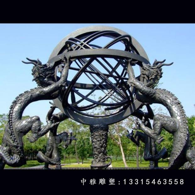 浑天仪铜雕，古代天文仪器铜雕 (3)