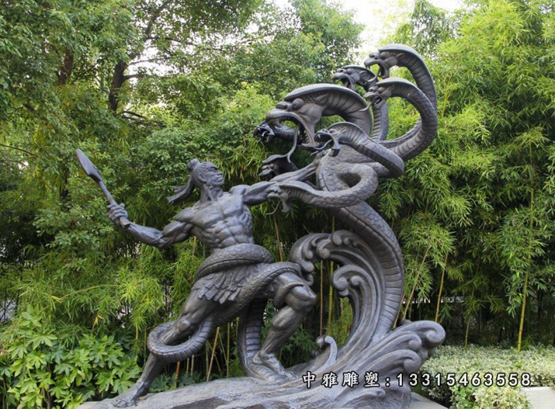 神话夸父逐日铜雕