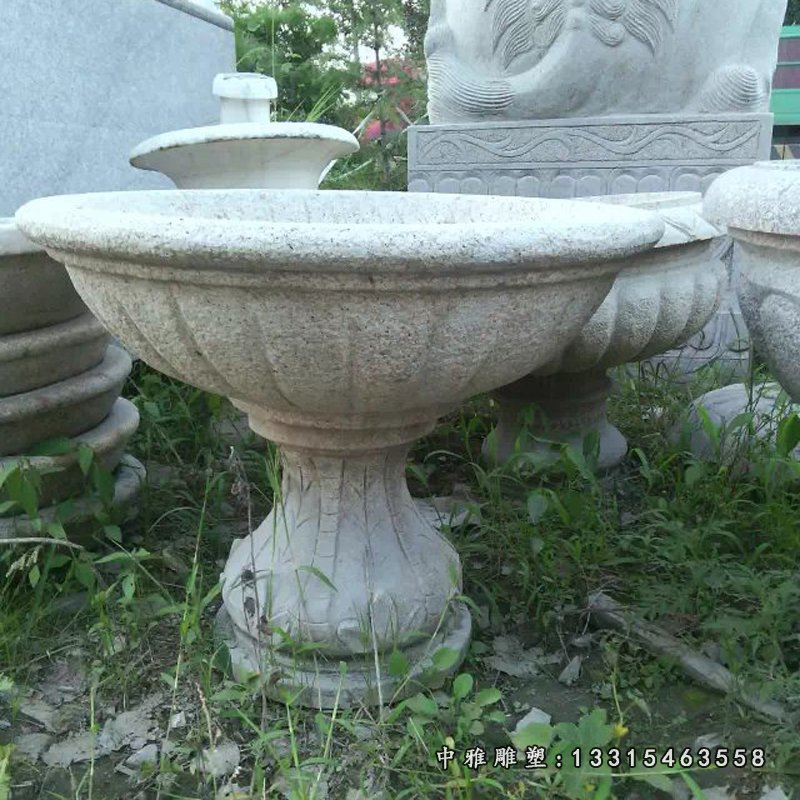 石雕花盆，广场花钵石雕 (4)