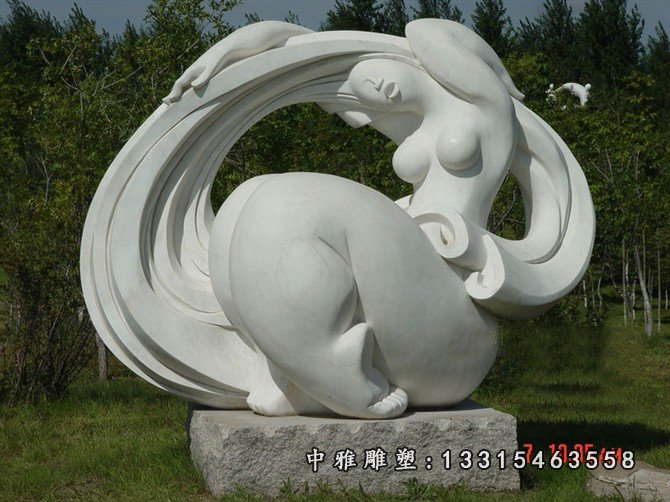 抽象美女石雕，公园抽象石雕