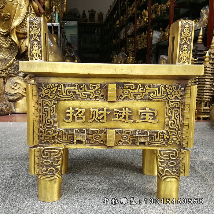 招财进宝铜雕鼎 (2)