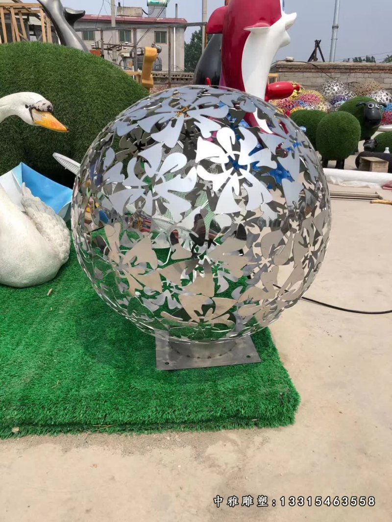 不锈钢城市花球雕塑