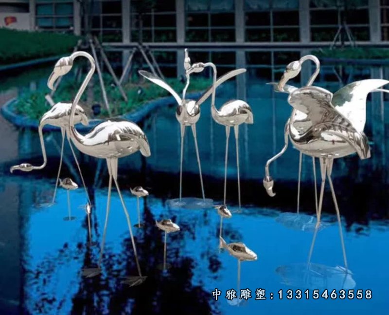 别墅造型景观仙鹤雕塑