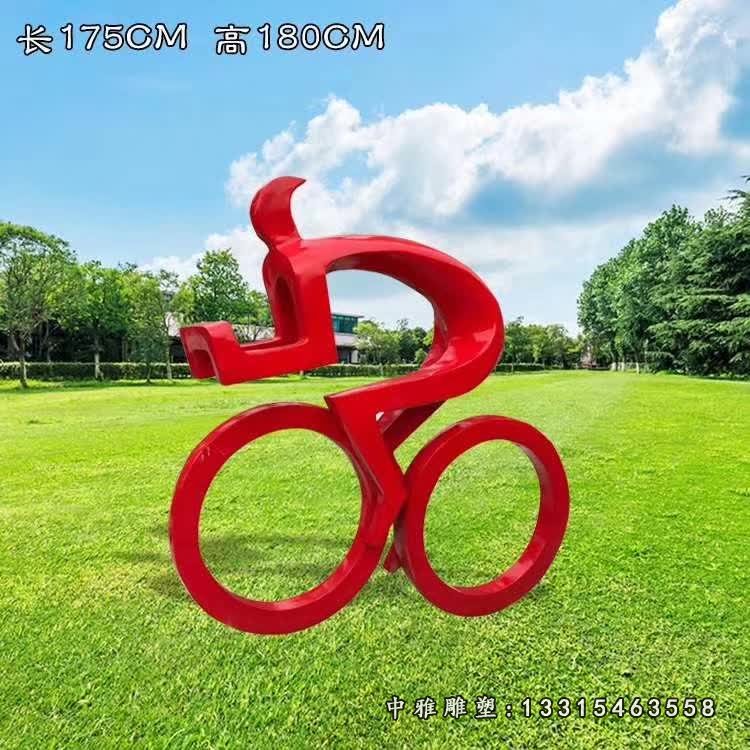 不锈钢骑车雕塑 (1)