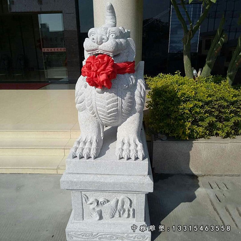 大理石獬豸雕塑 法院门口神兽石雕 (4)