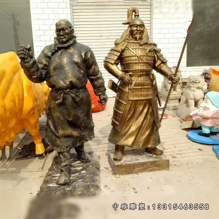 少数民族人物雕塑玻璃钢仿铜人物摆件