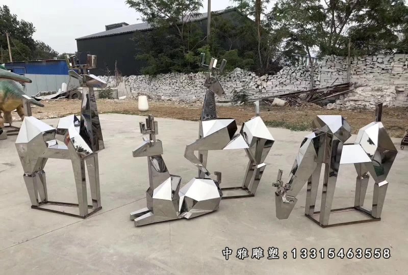不锈钢电镀景观梅花鹿