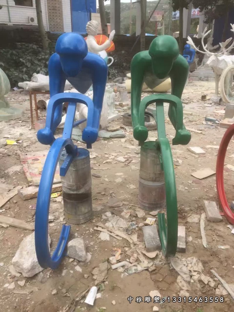 不锈钢烤漆运动人物雕塑 (4)