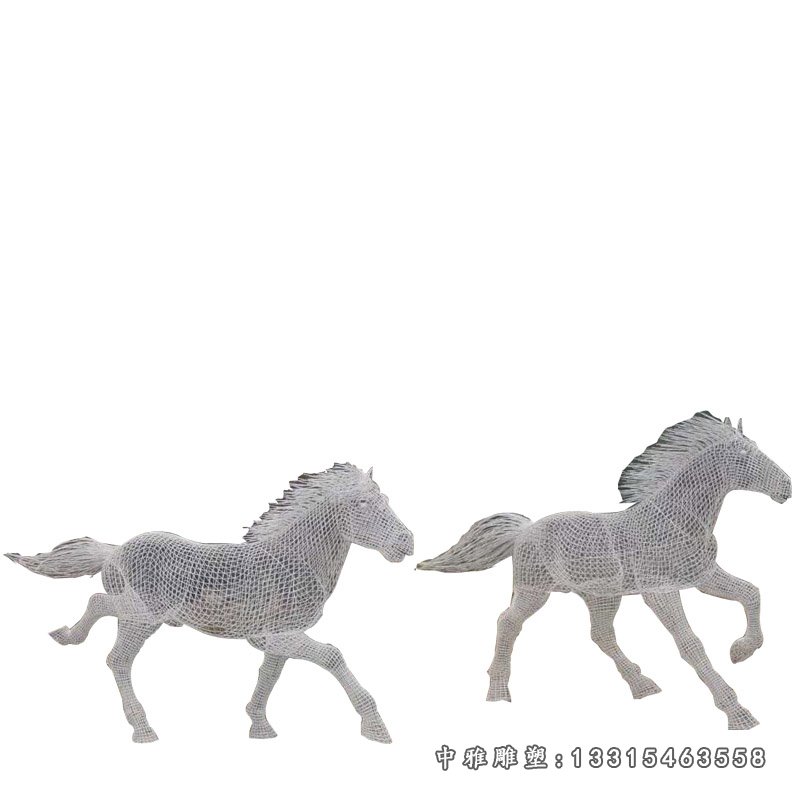 飞奔镂空马不锈钢雕塑 (2)