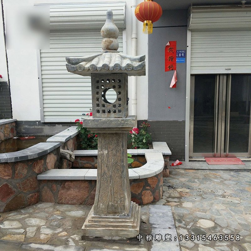 仿古石灯雕塑，园林景观石灯