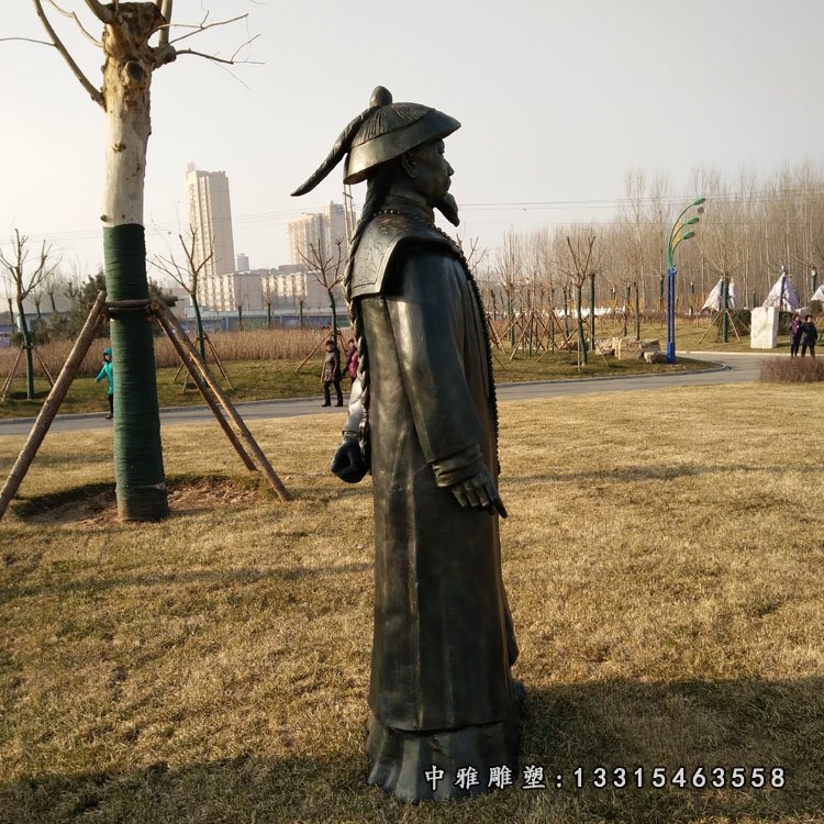 玻璃钢仿铜立式林则徐雕塑古代民族英雄雕塑 (2)
