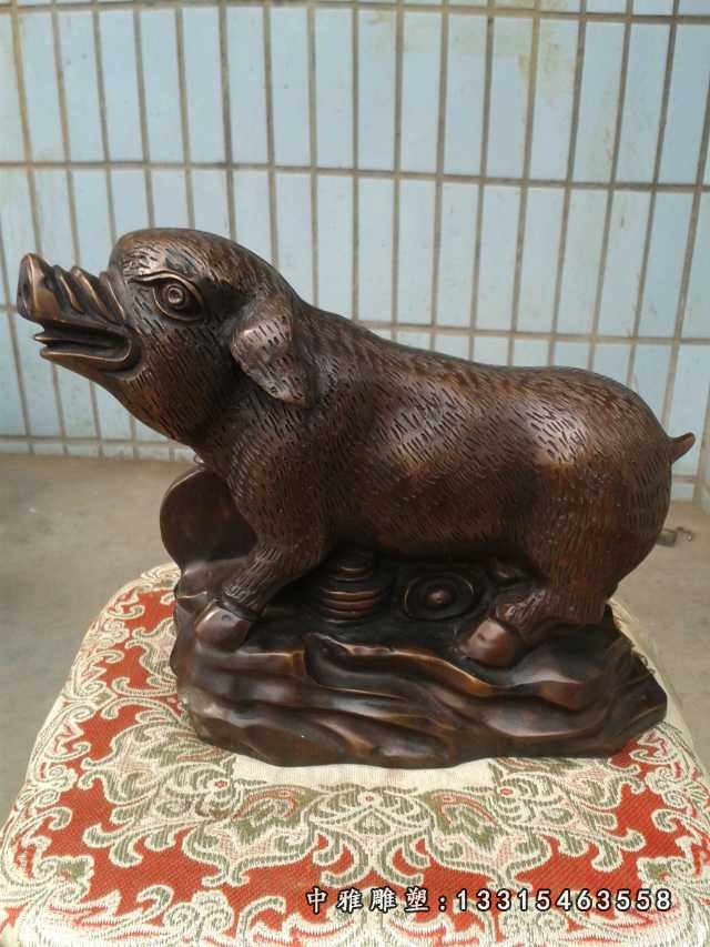 铜雕财运福猪雕塑