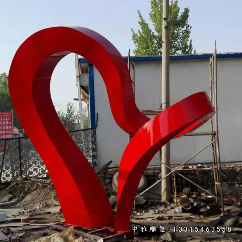不锈钢彩带雕塑，不锈钢抽象雕塑 (1)