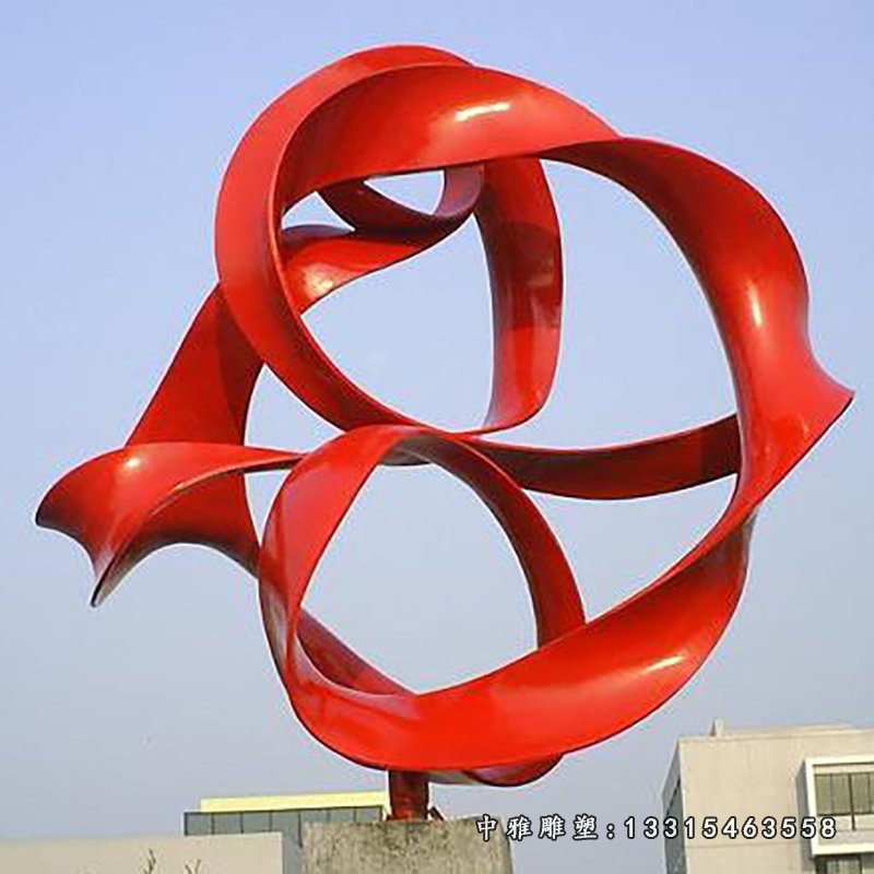 不锈钢彩带雕塑，不锈钢抽象雕塑 (2)