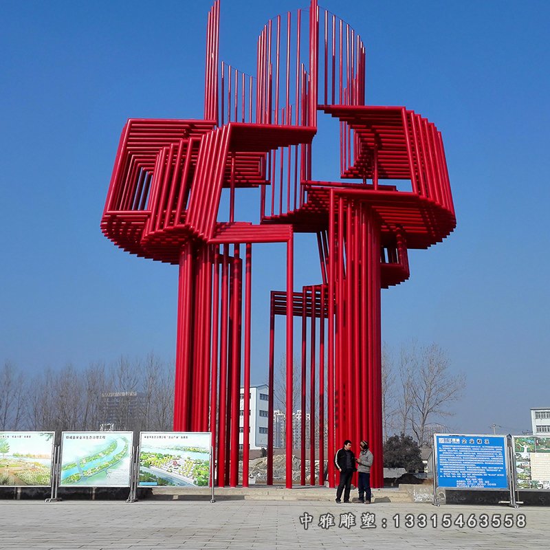 电镀不锈钢广场建筑雕塑 (1)