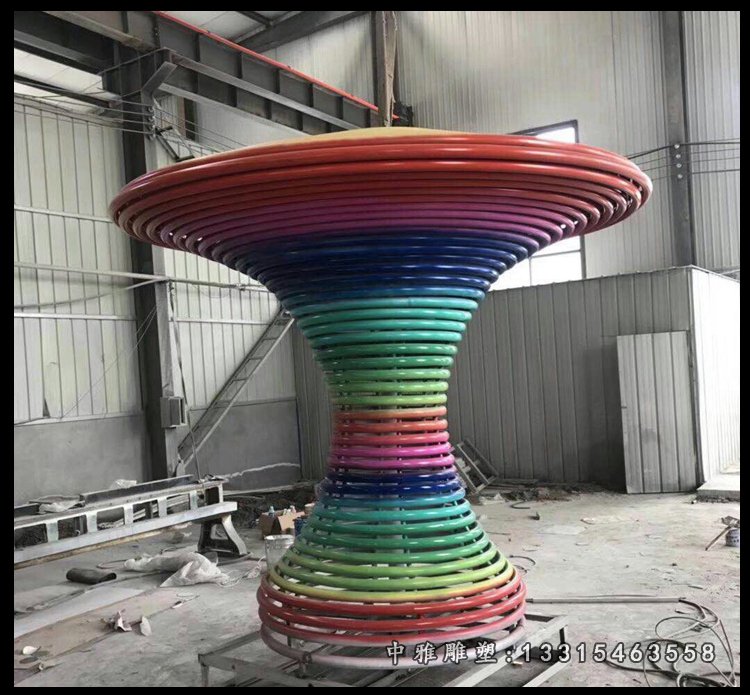 不锈钢彩虹花盆 公园景观雕塑