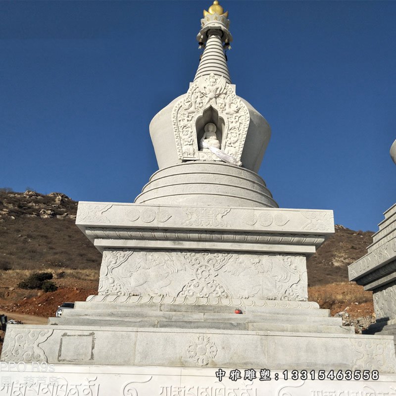 藏佛塔，石雕白塔 (1)