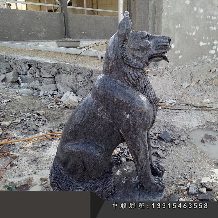 石雕狗 公园动物石雕 (3)