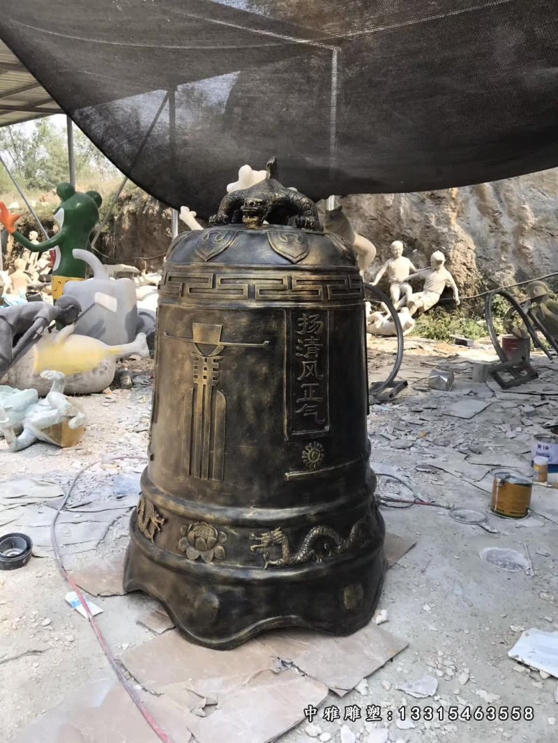 大型寺庙铜钟雕塑 (1)