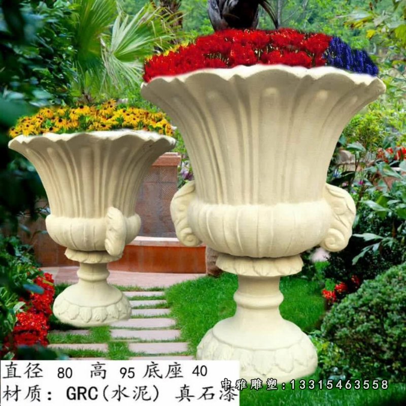 大理石花园景观花盆雕塑 (1)