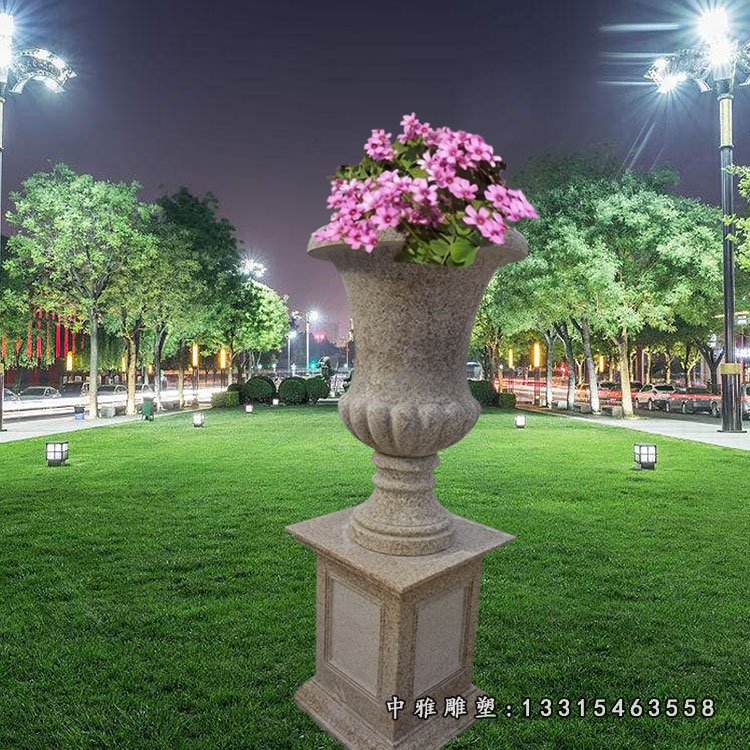 公园石雕花盆，欧式花盆