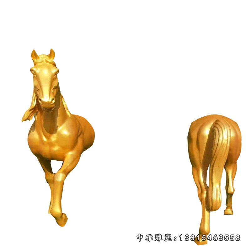 玻璃钢仿铜半身马雕塑