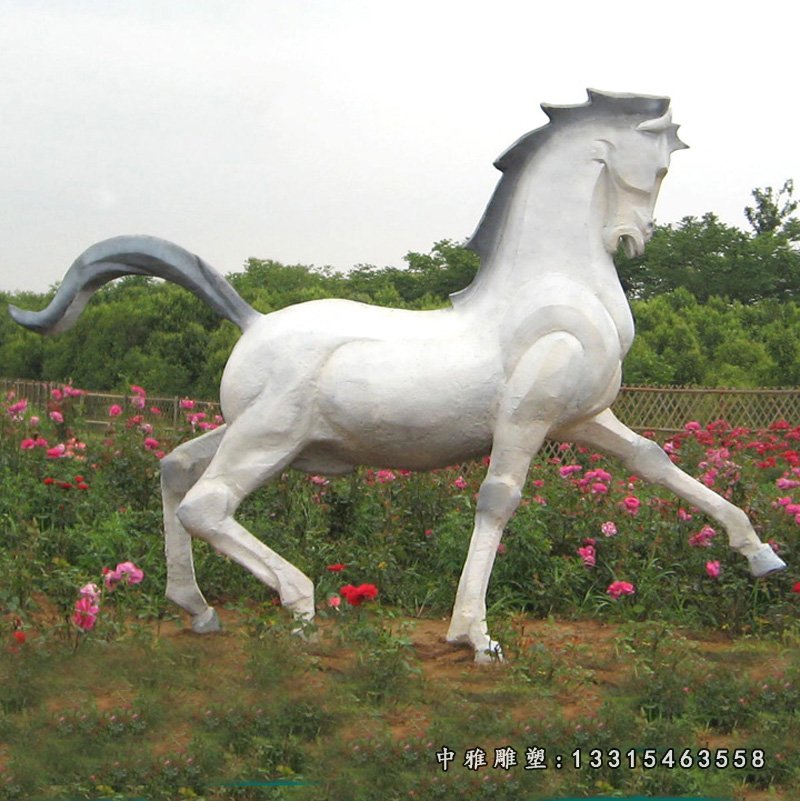 石雕马雕塑，公园动物石雕 (2)
