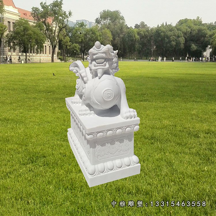 青石踩球狮子雕塑门口北京狮石雕 (10)