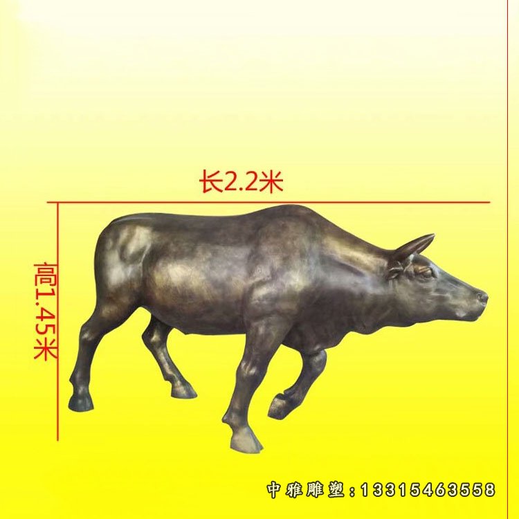玻璃钢仿铜牛雕塑 公园牛雕塑