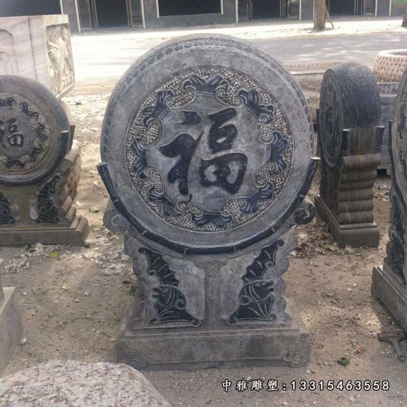 石雕仿古石狮子栓马桩中式做旧十二生肖拴马柱装饰门口摆件10424