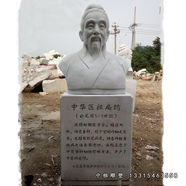 中医医祖扁鹊广场景观雕塑，人物石雕塑 (2)