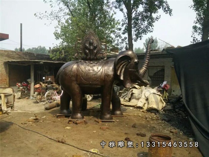 铜雕大象，公园动物雕塑，平安吉祥大象