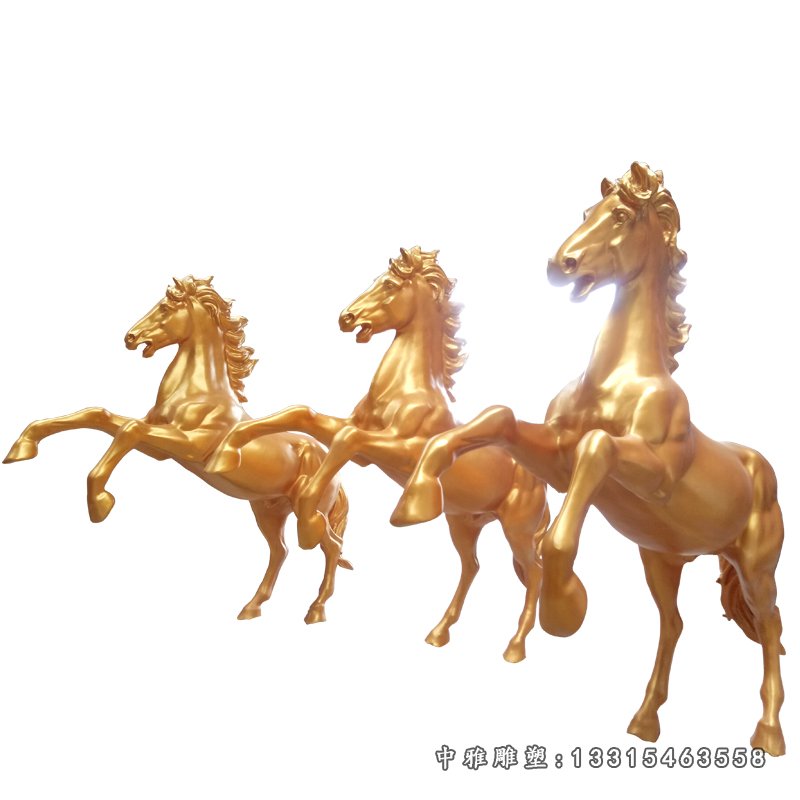 不锈钢喷漆马雕塑 (2)