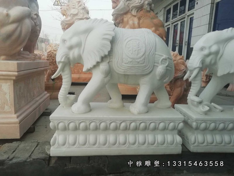 别墅门口大象镇宅石雕 (1)