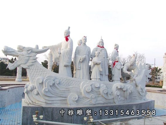 八仙过海石雕，人物石雕 (1)