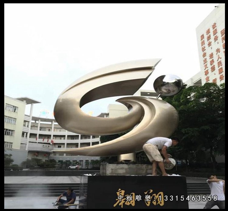 不锈钢企业标志雕塑