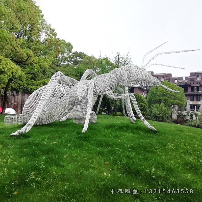 园林镂空蚂蚁不锈钢雕塑