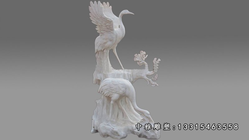 大理石仙鹤雕塑