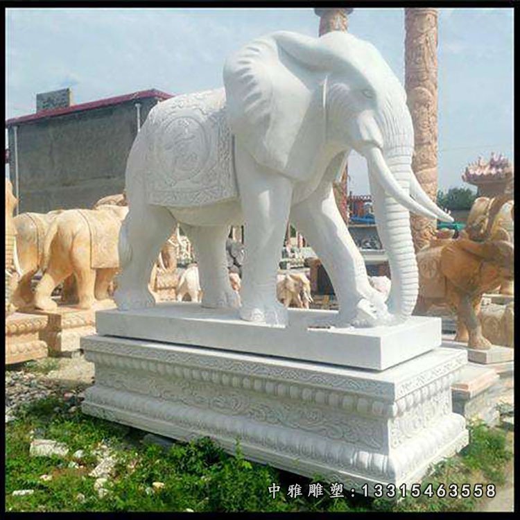 厂家直销 商场门口用大象 汉白玉大象 石雕大象31379