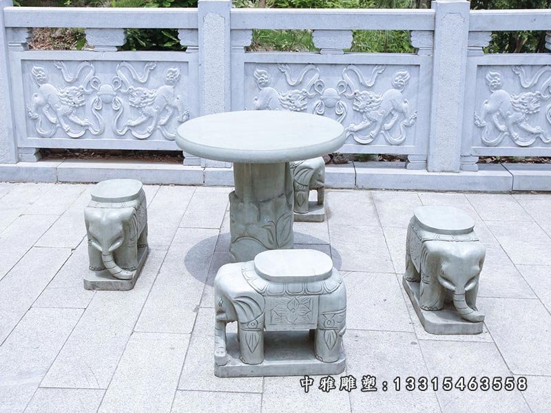 大理石桌凳雕塑